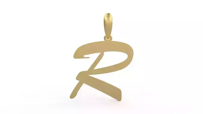 Initial Letters Pendant Brush Script R 3D print model