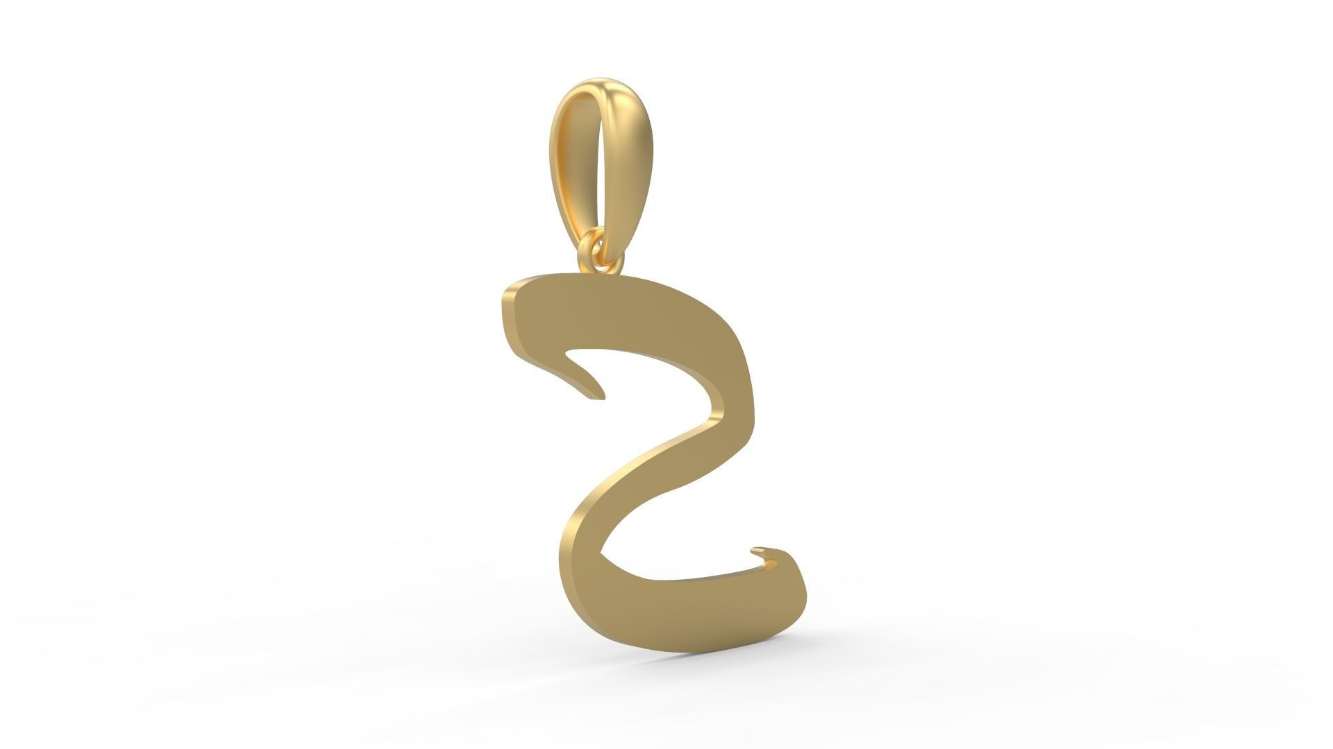 Initial Letters Pendant Brush Script S 3D print model_3