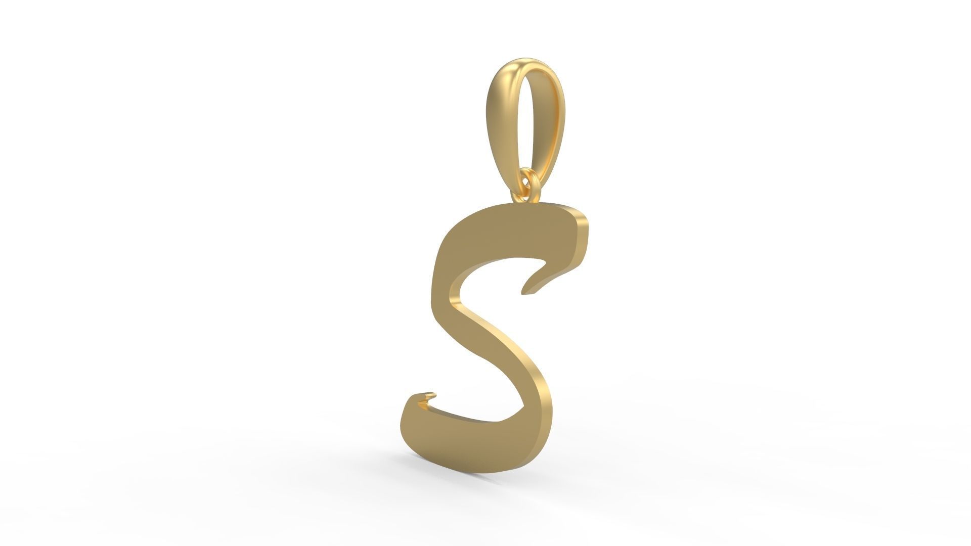 Initial Letters Pendant Brush Script S 3D print model_1