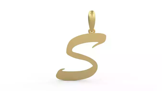 Initial Letters Pendant Brush Script S 3D print model