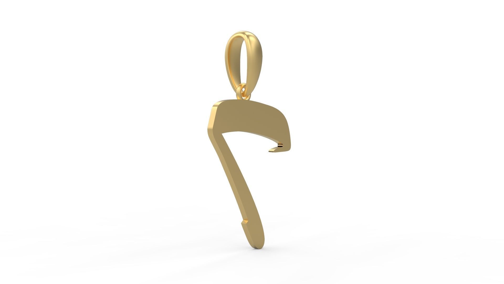 Initial Letters Pendant Brush Script T 3D print model_3