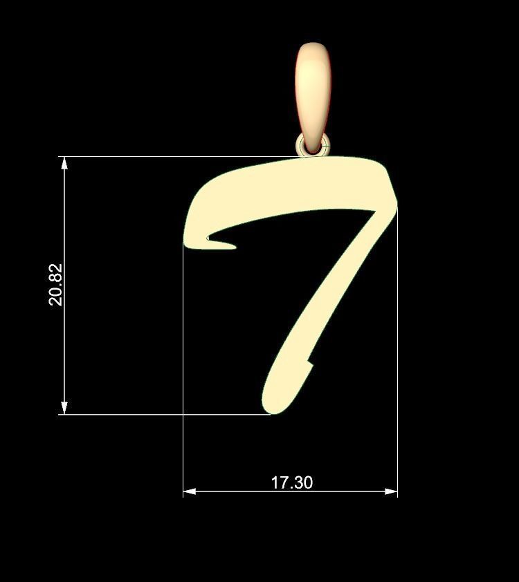 Initial Letters Pendant Brush Script T 3D print model_4