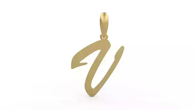 Initial Letters Pendant Brush Script V