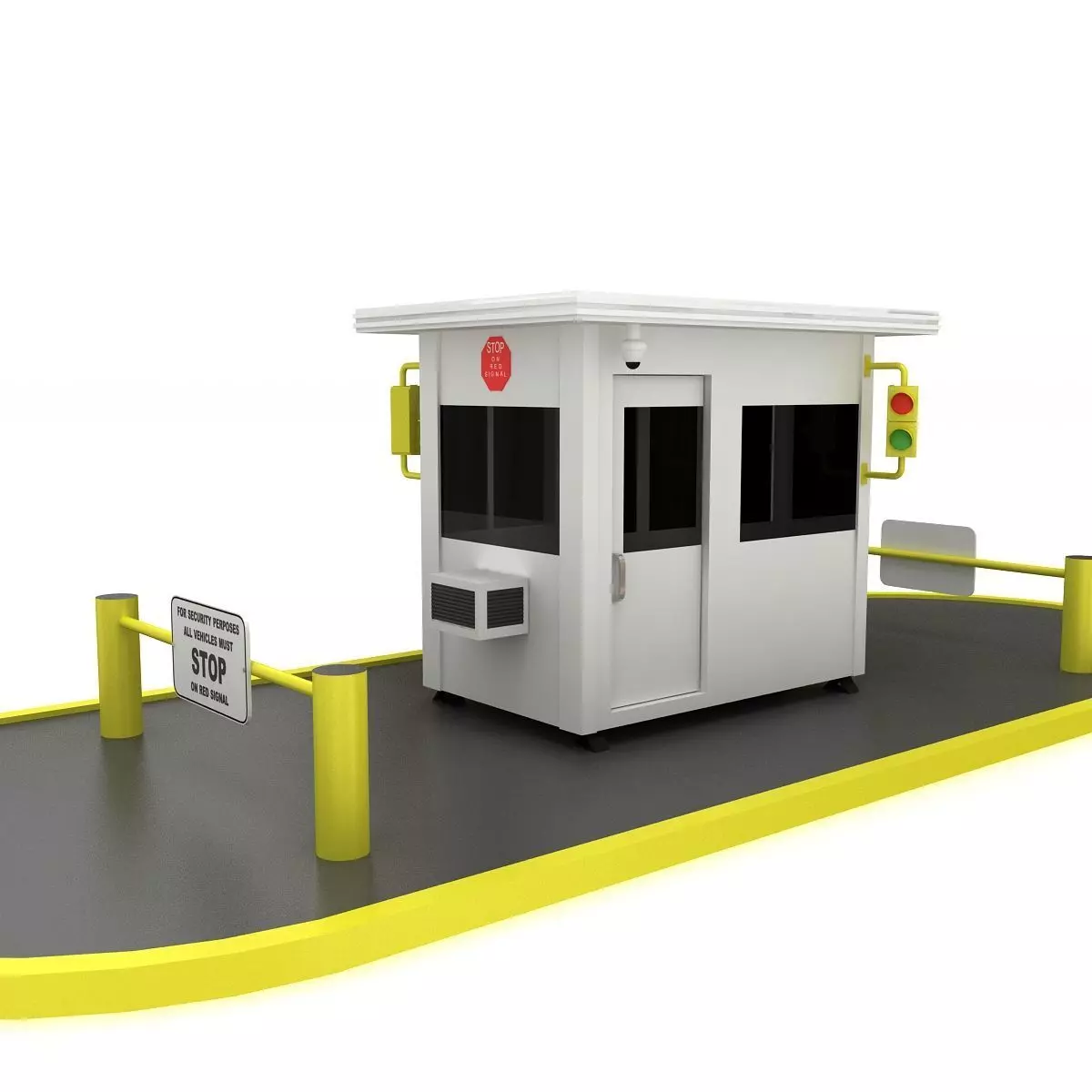 Security Guard Booth 3D model_0