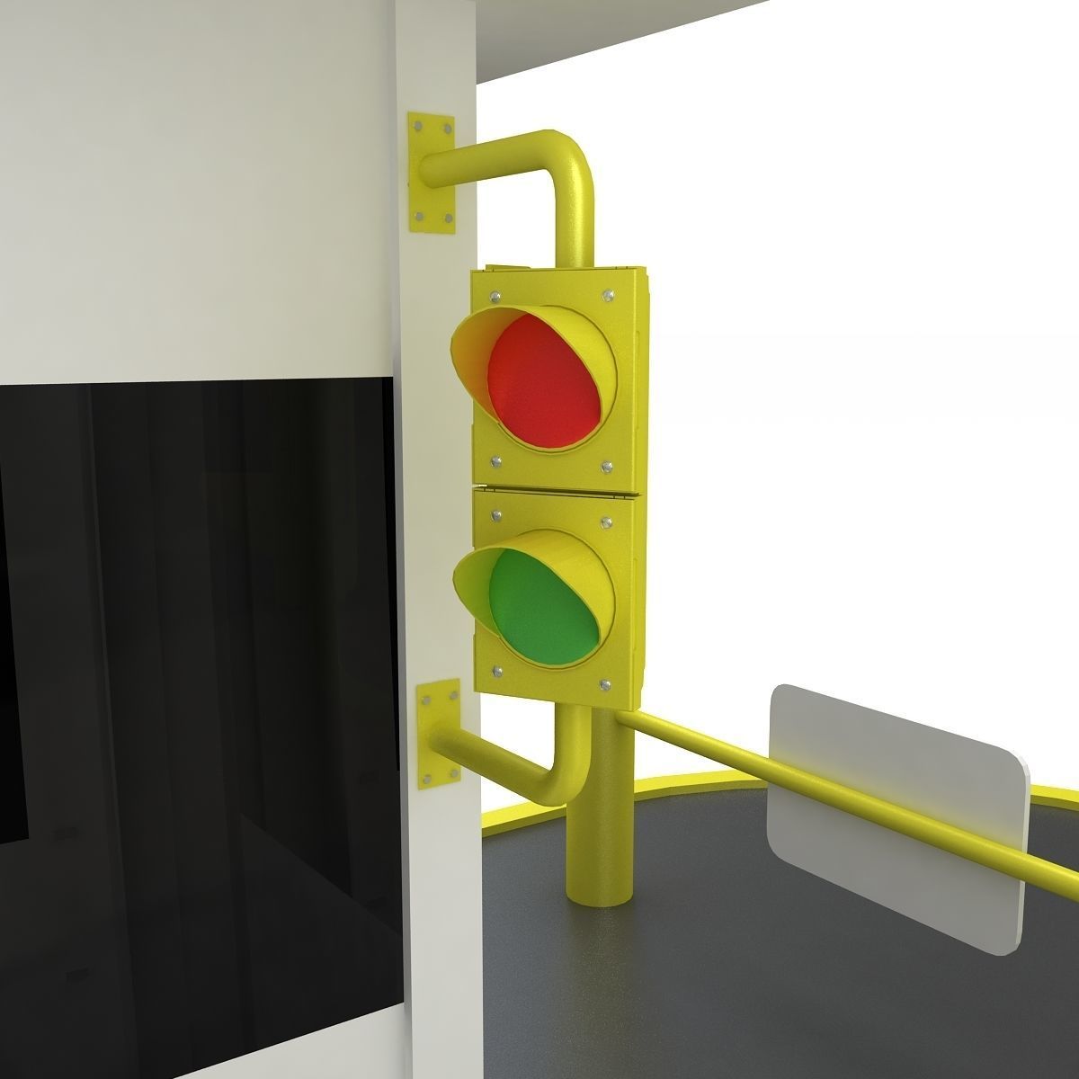 Security Guard Booth 3D model_3