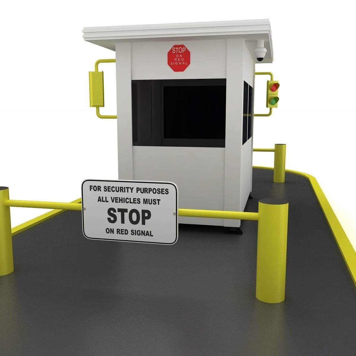 Security Guard Booth 3D model_1