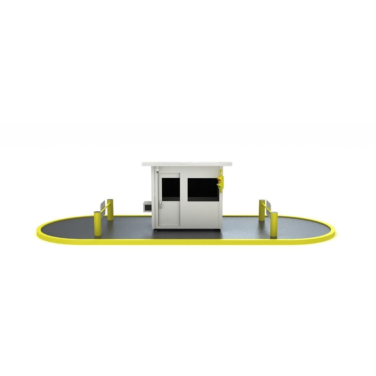 Security Guard Booth 3D model_5