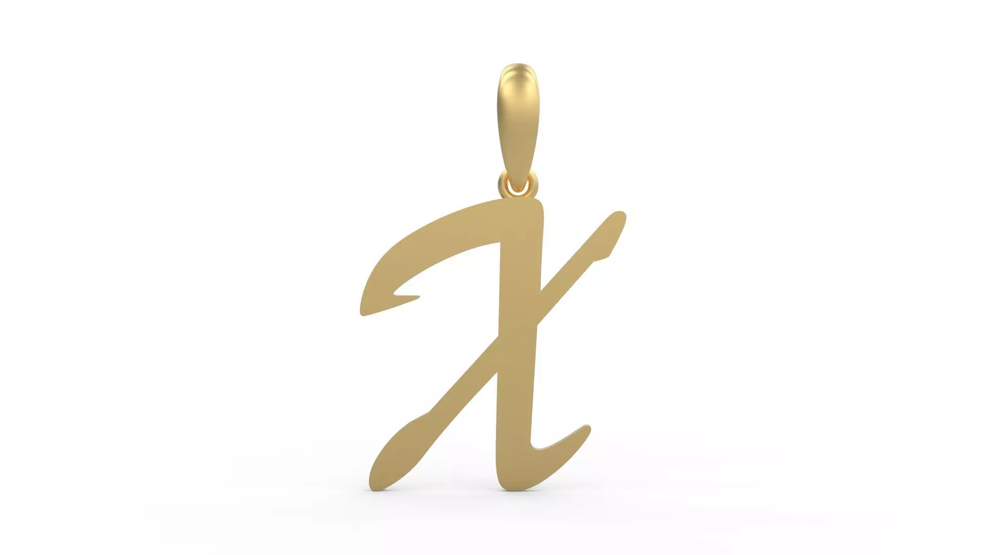 Initial Letters Pendant Brush Script X 3D print model_0