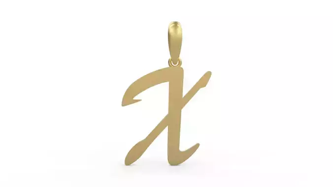 Initial Letters Pendant Brush Script X