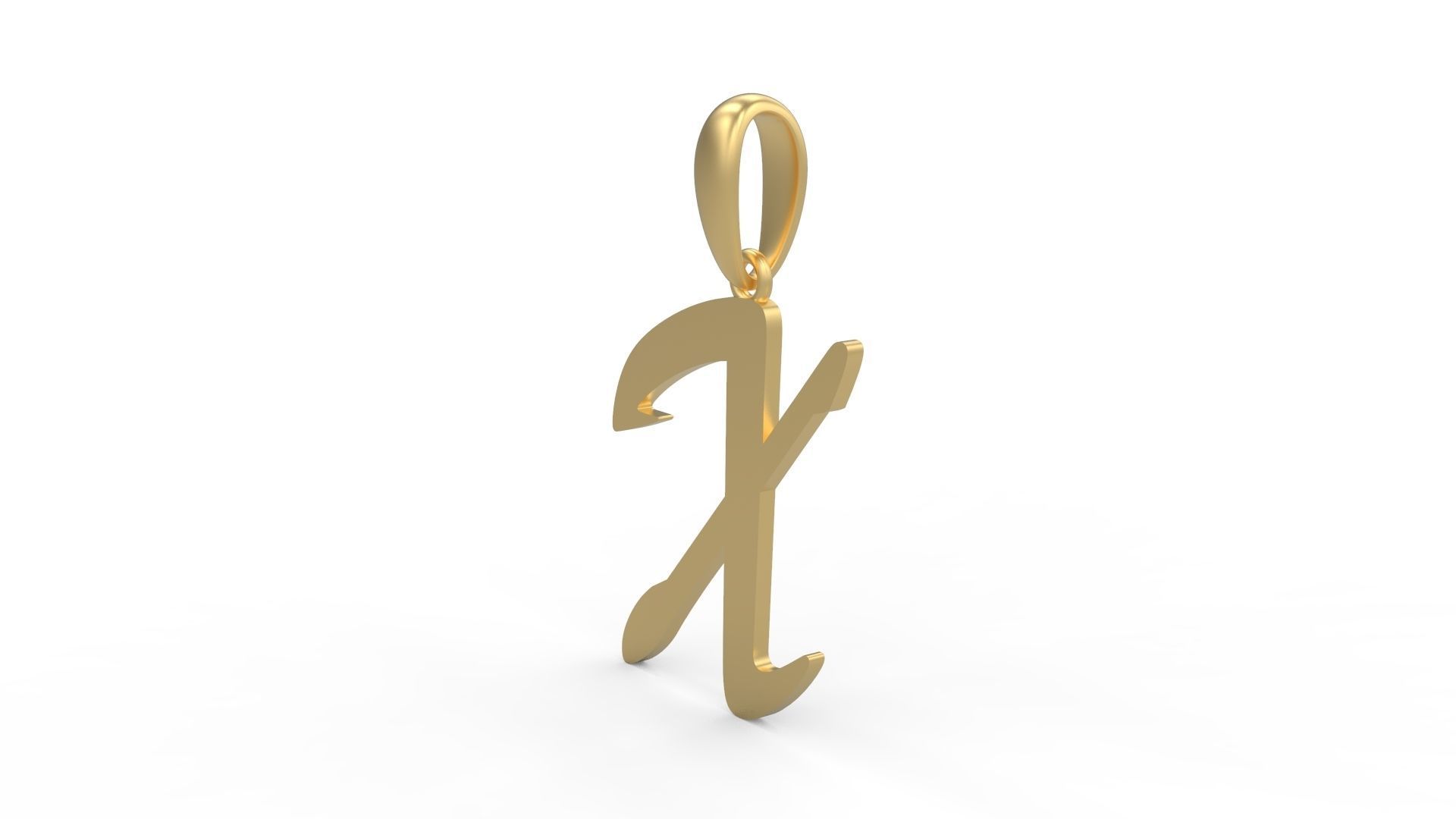 Initial Letters Pendant Brush Script X 3D print model_1