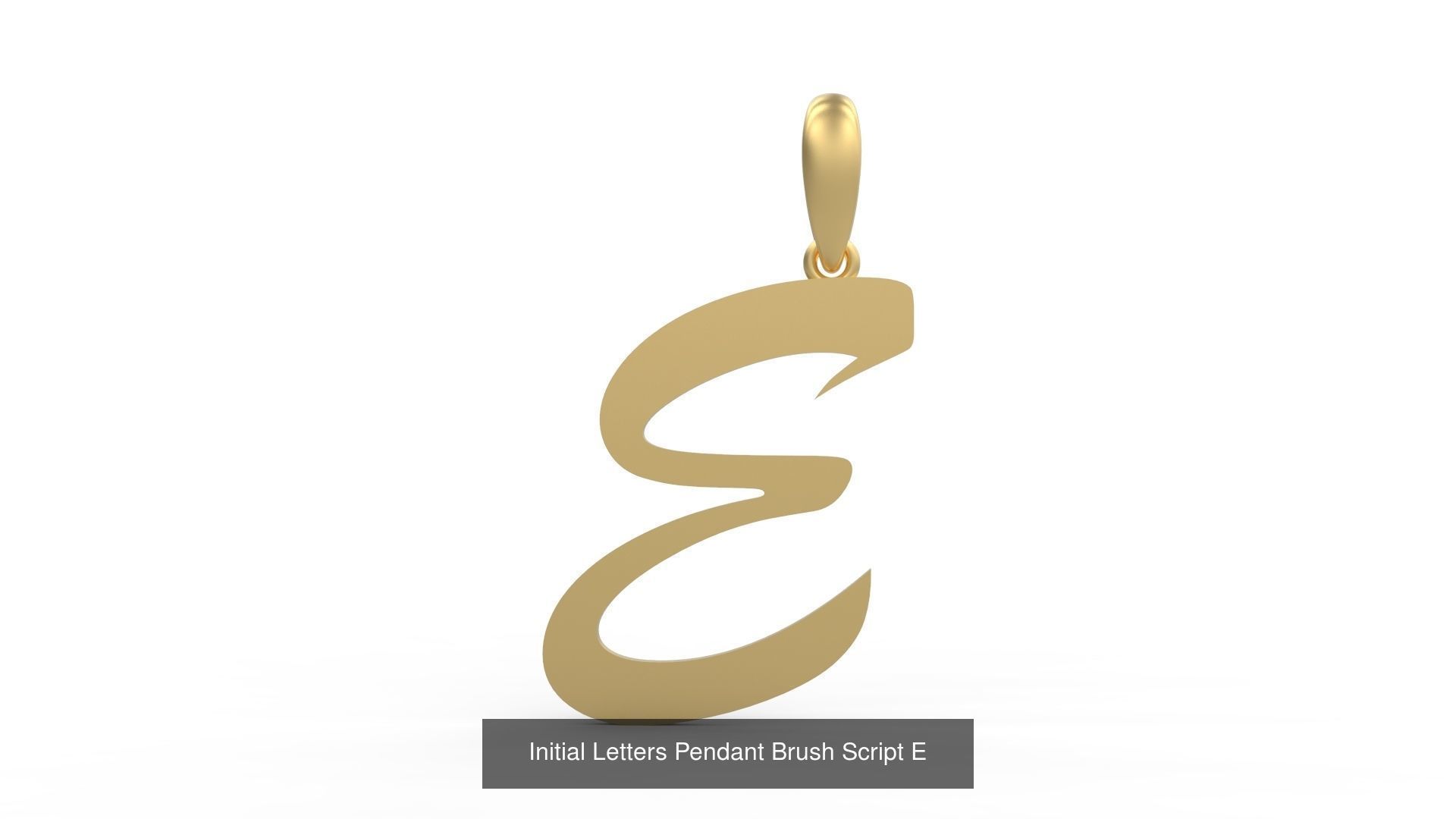 Initial Letters Pendant Alphabets Brush Script 3D Model Collection_7