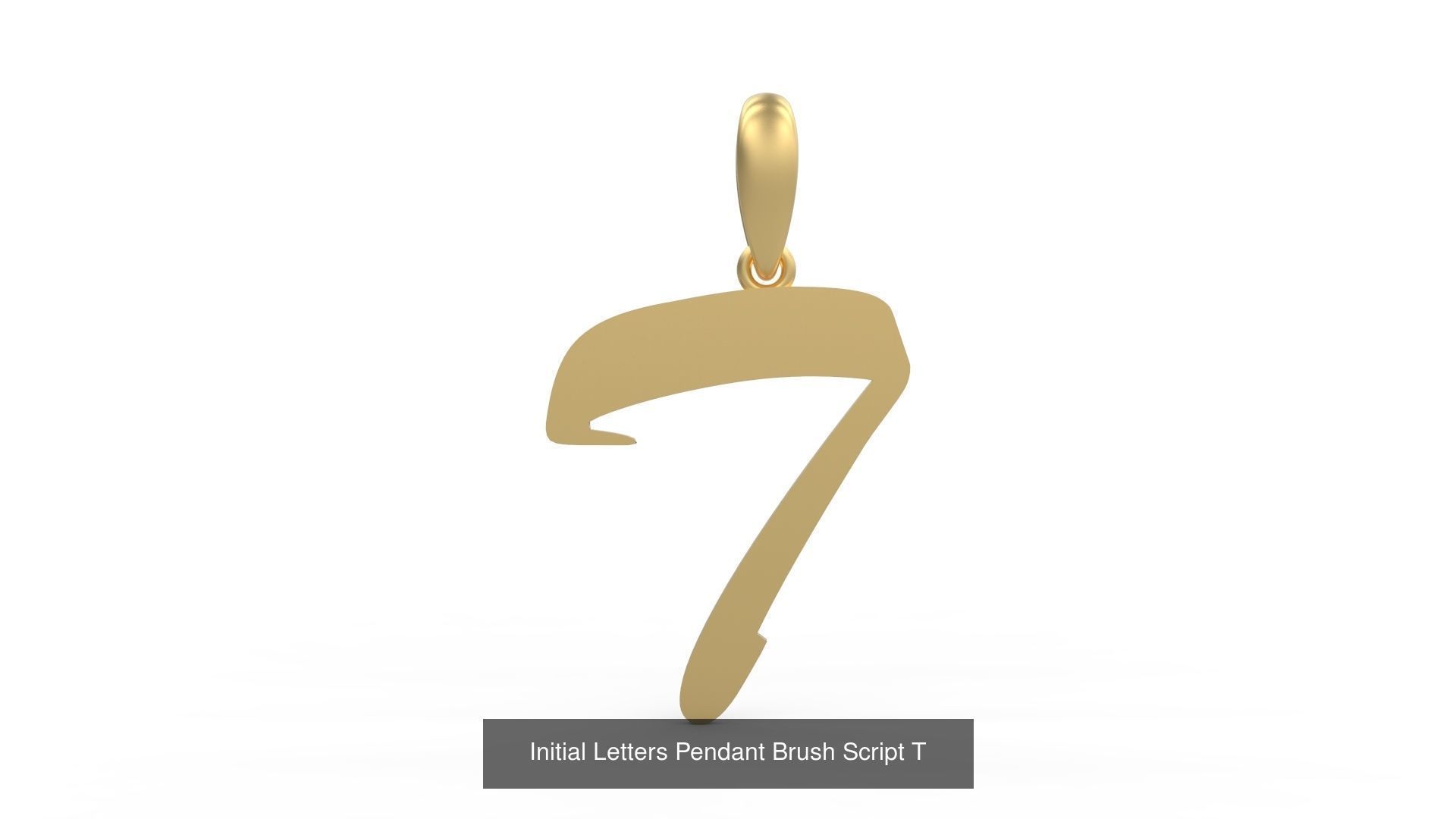Initial Letters Pendant Alphabets Brush Script 3D Model Collection_22
