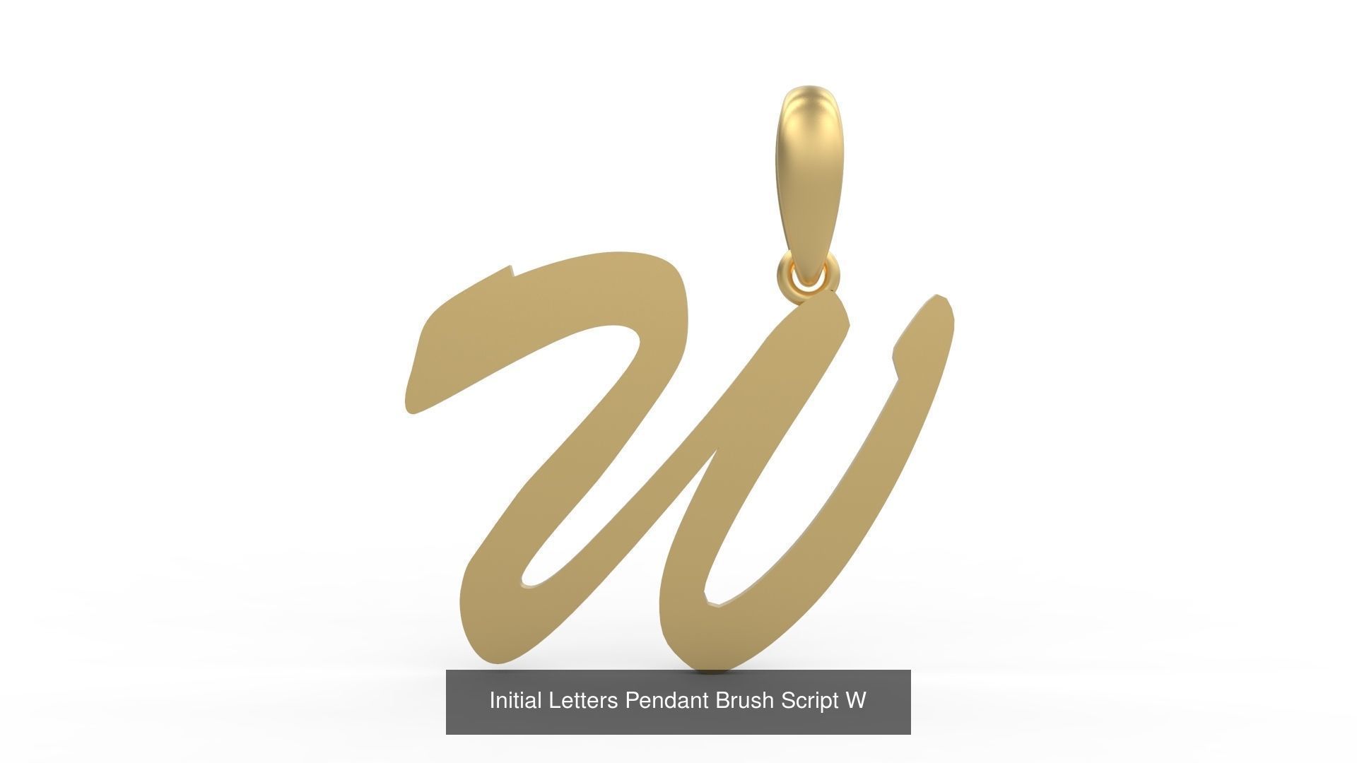 Initial Letters Pendant Alphabets Brush Script 3D Model Collection_25