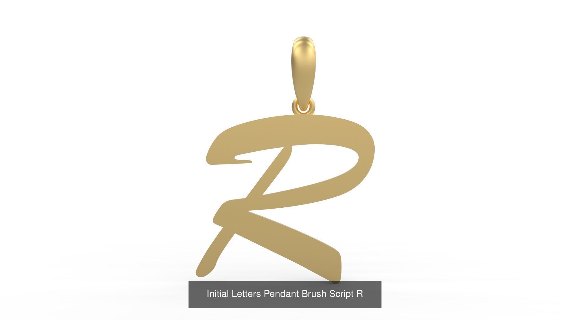 Initial Letters Pendant Alphabets Brush Script 3D Model Collection_20