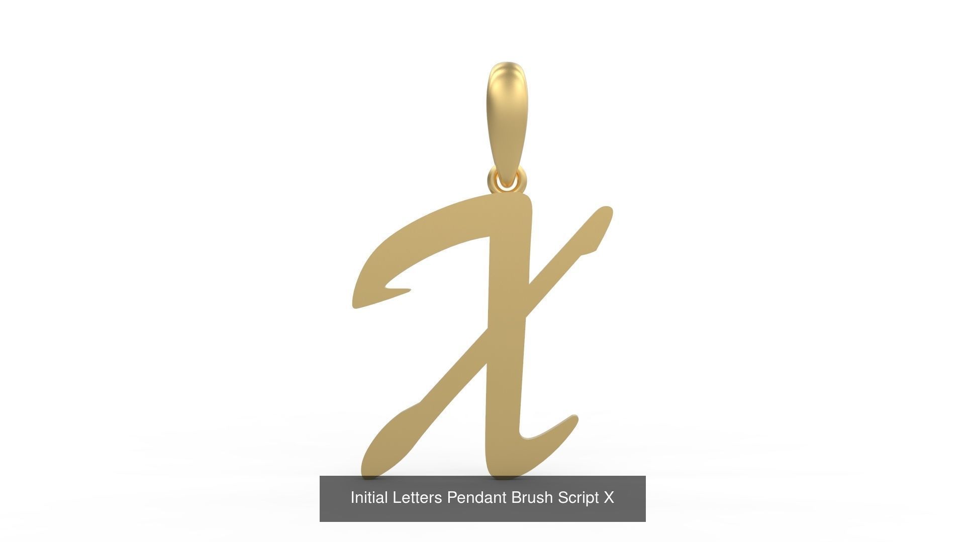 Initial Letters Pendant Alphabets Brush Script 3D Model Collection_26
