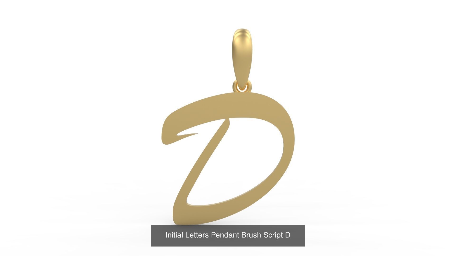 Initial Letters Pendant Alphabets Brush Script 3D Model Collection_6