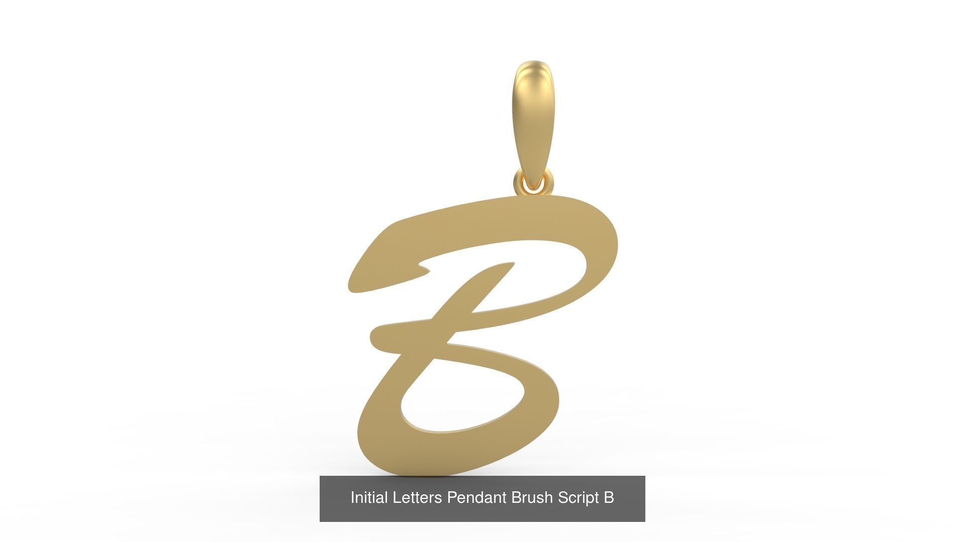 Initial Letters Pendant Alphabets Brush Script 3D Model Collection_4