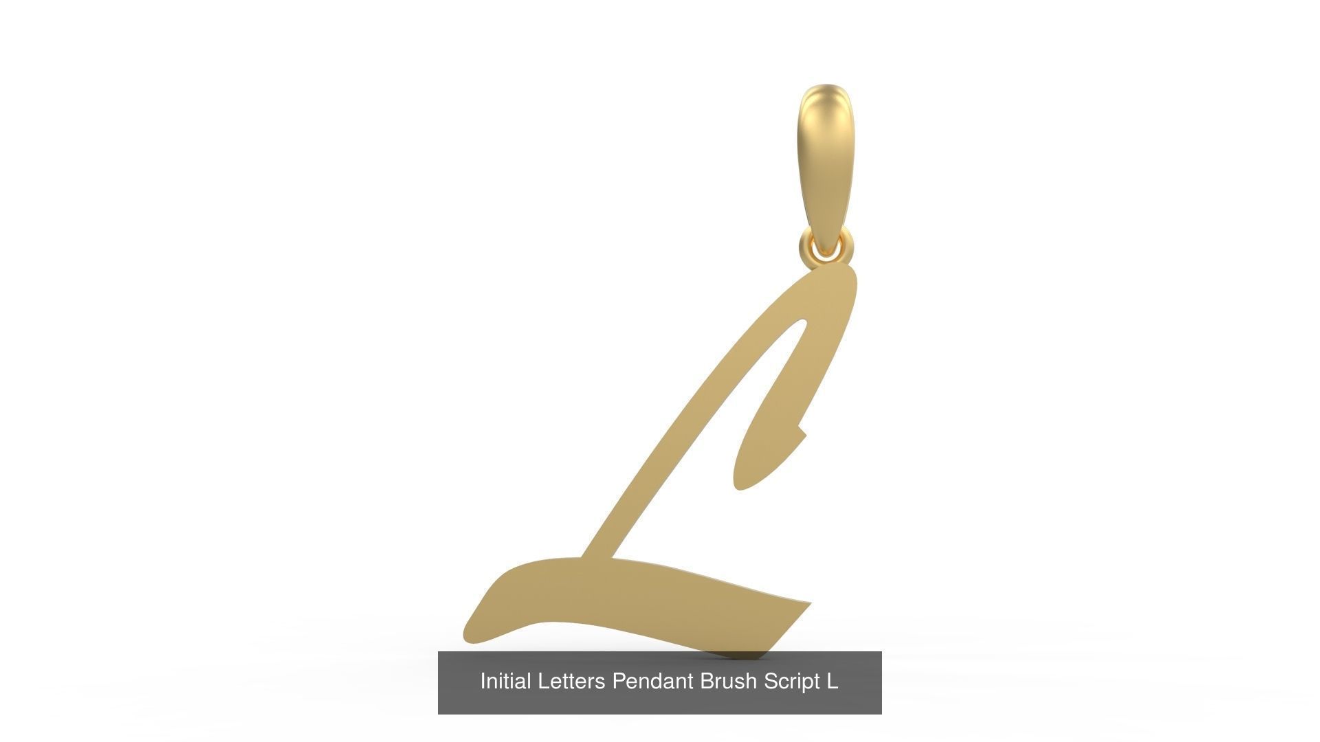 Initial Letters Pendant Alphabets Brush Script 3D Model Collection_14
