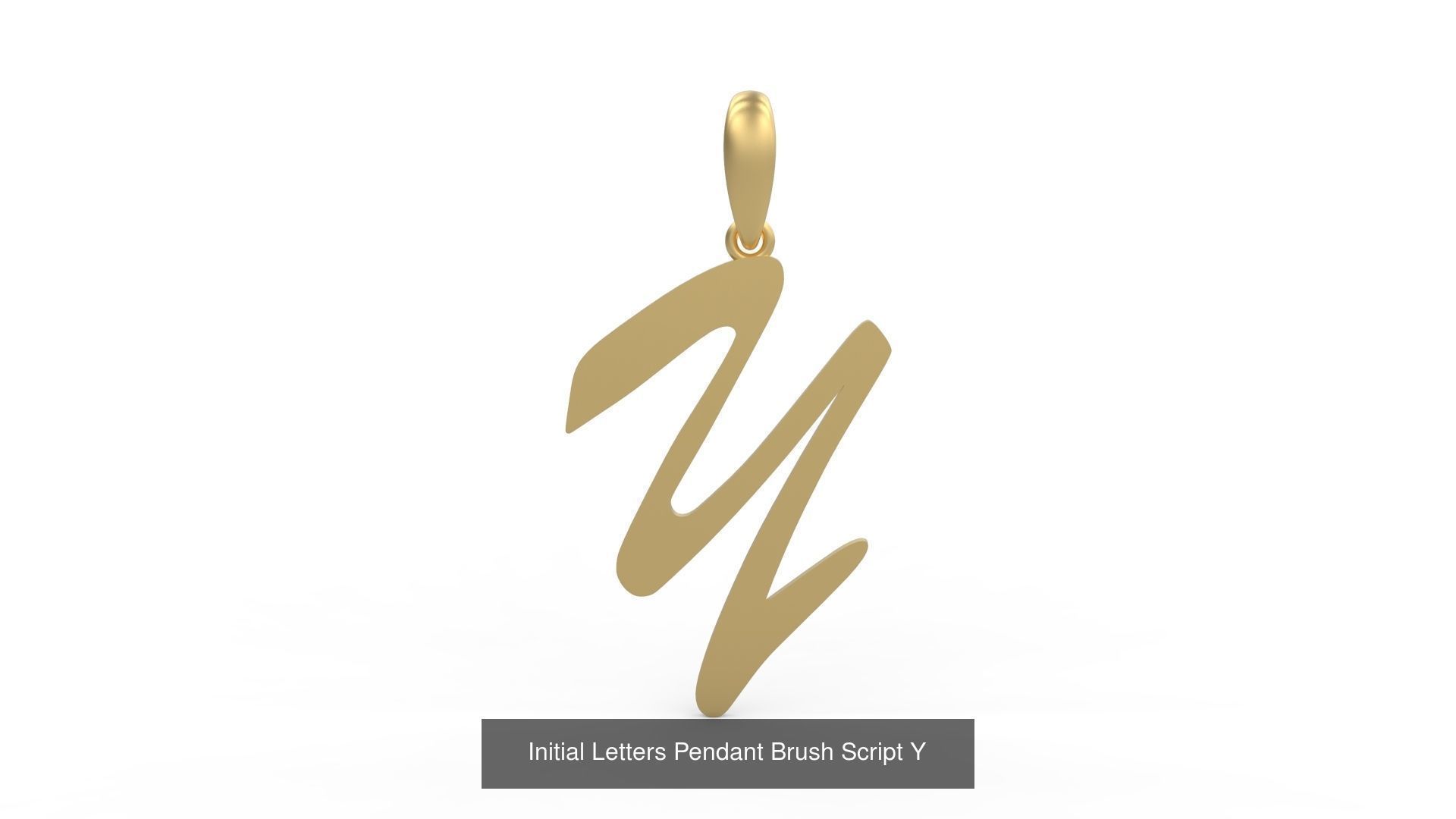 Initial Letters Pendant Alphabets Brush Script 3D Model Collection_27