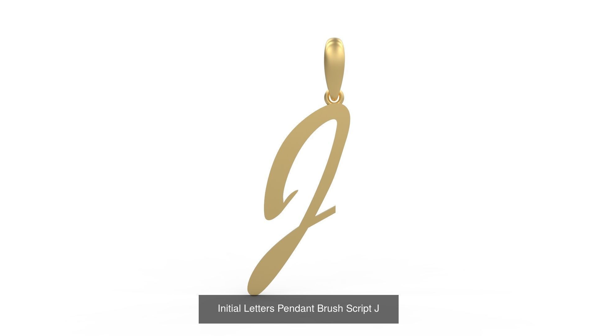 Initial Letters Pendant Alphabets Brush Script 3D Model Collection_12