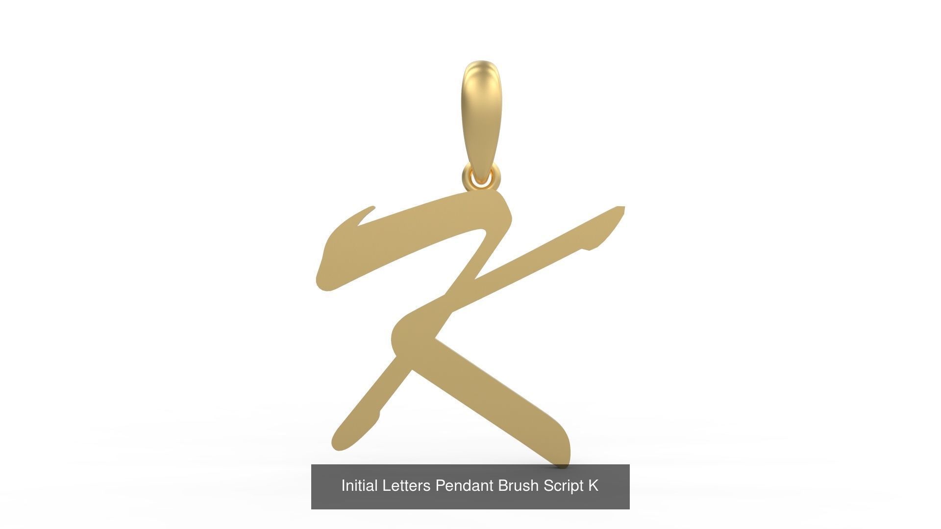 Initial Letters Pendant Alphabets Brush Script 3D Model Collection_13