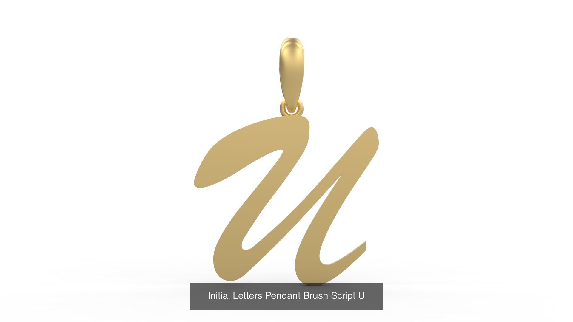 Initial Letters Pendant Alphabets Brush Script 3D Model Collection_23