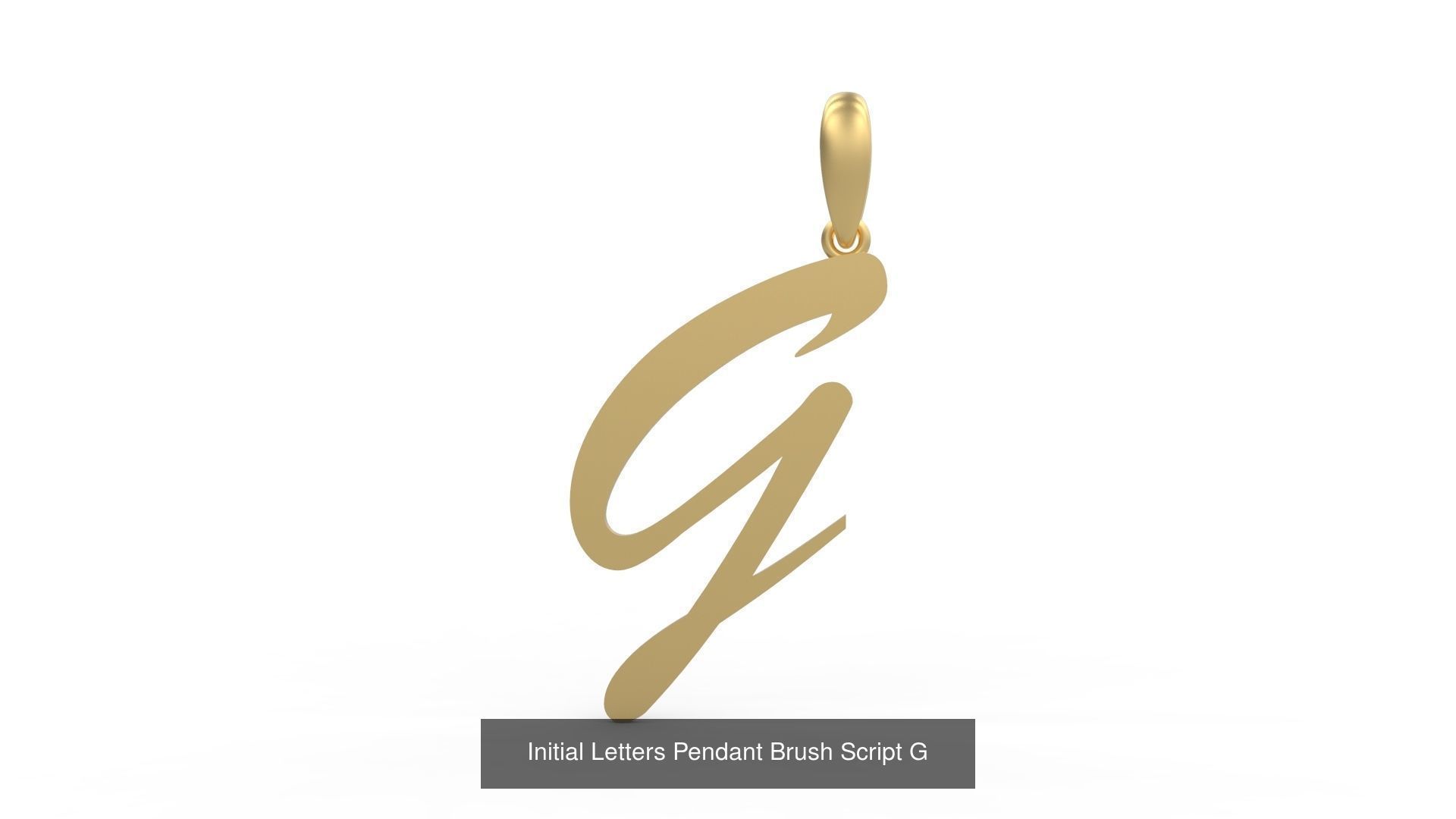 Initial Letters Pendant Alphabets Brush Script 3D Model Collection_9