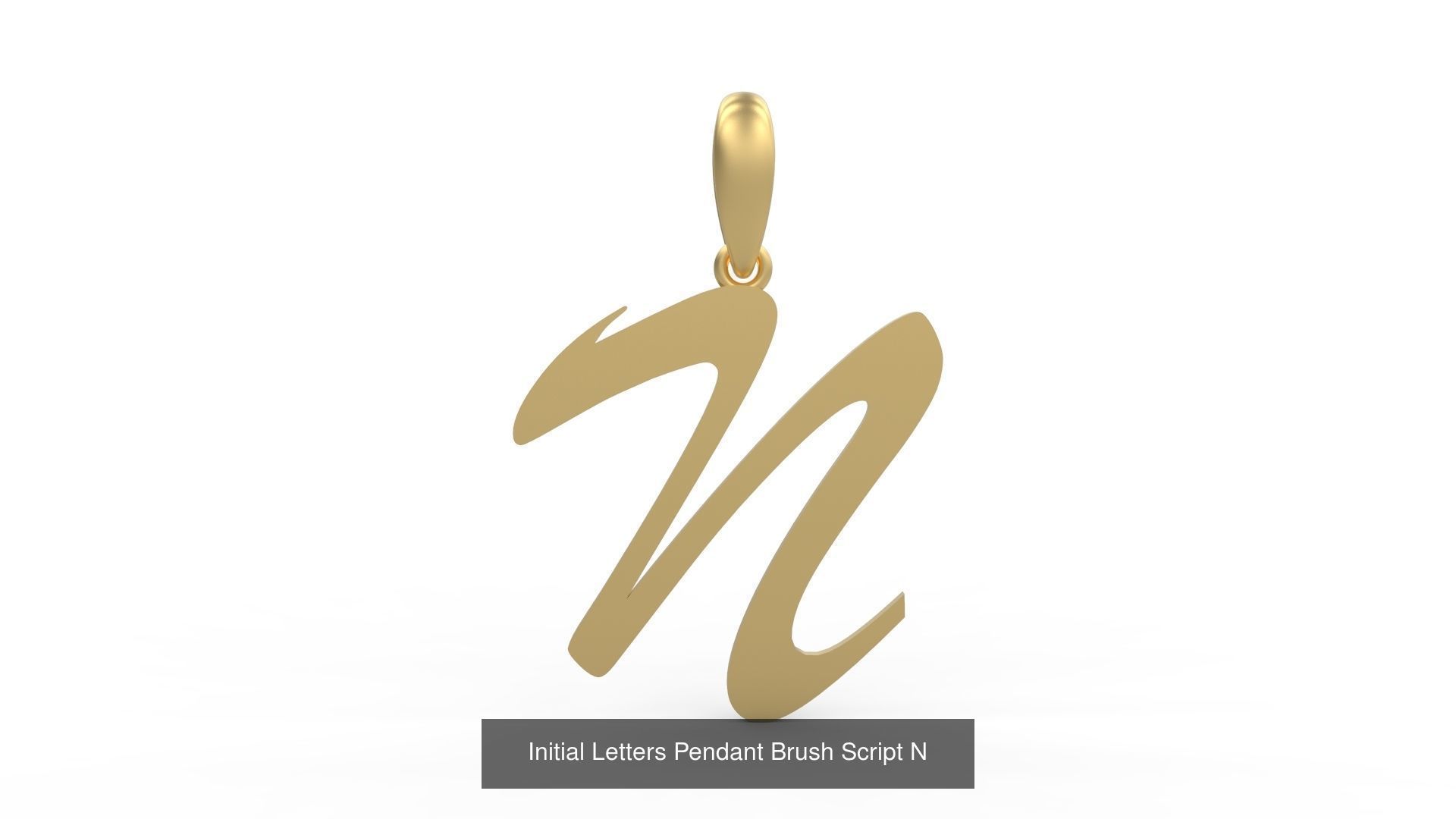 Initial Letters Pendant Alphabets Brush Script 3D Model Collection_16