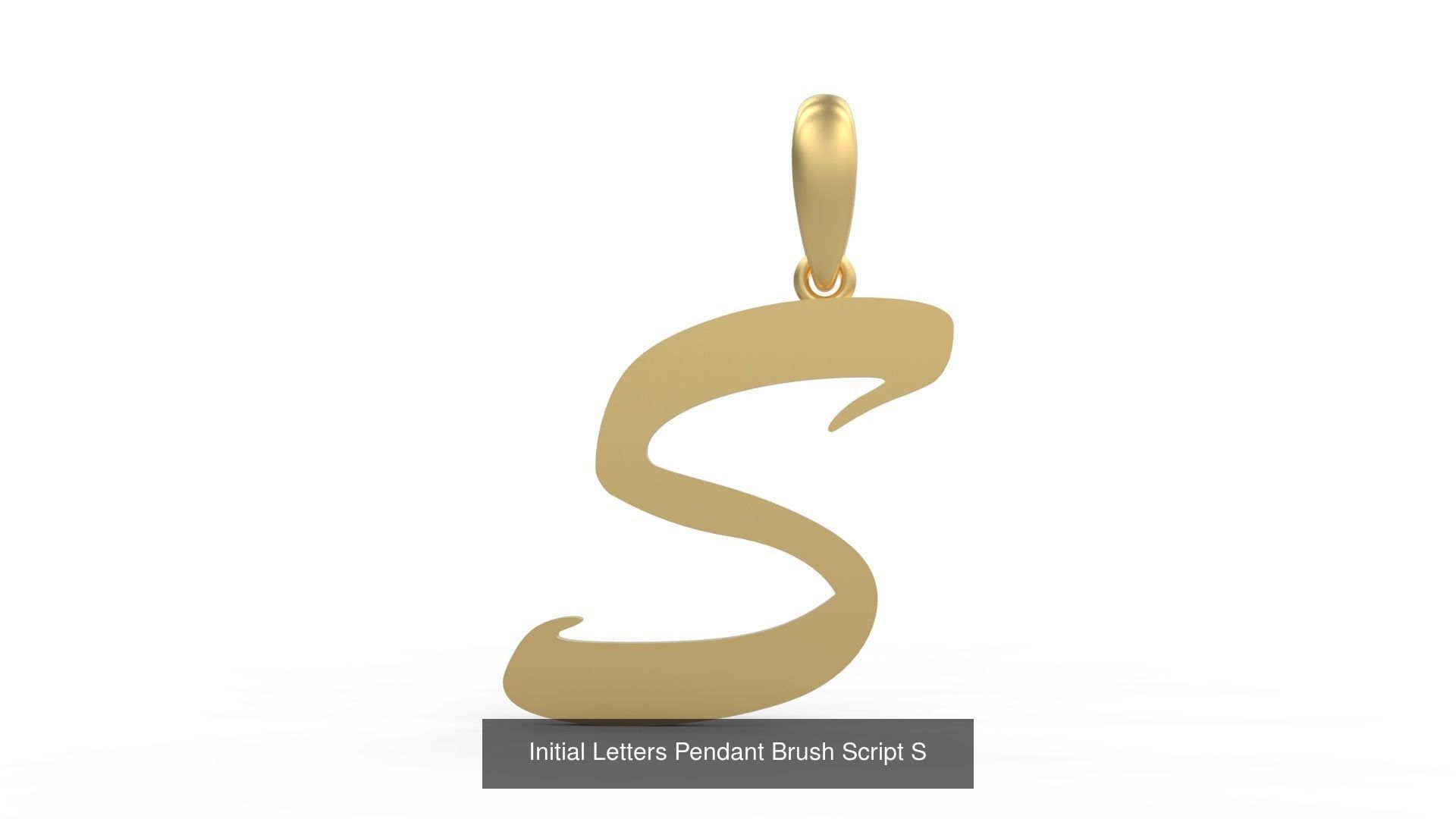 Initial Letters Pendant Alphabets Brush Script 3D Model Collection_21