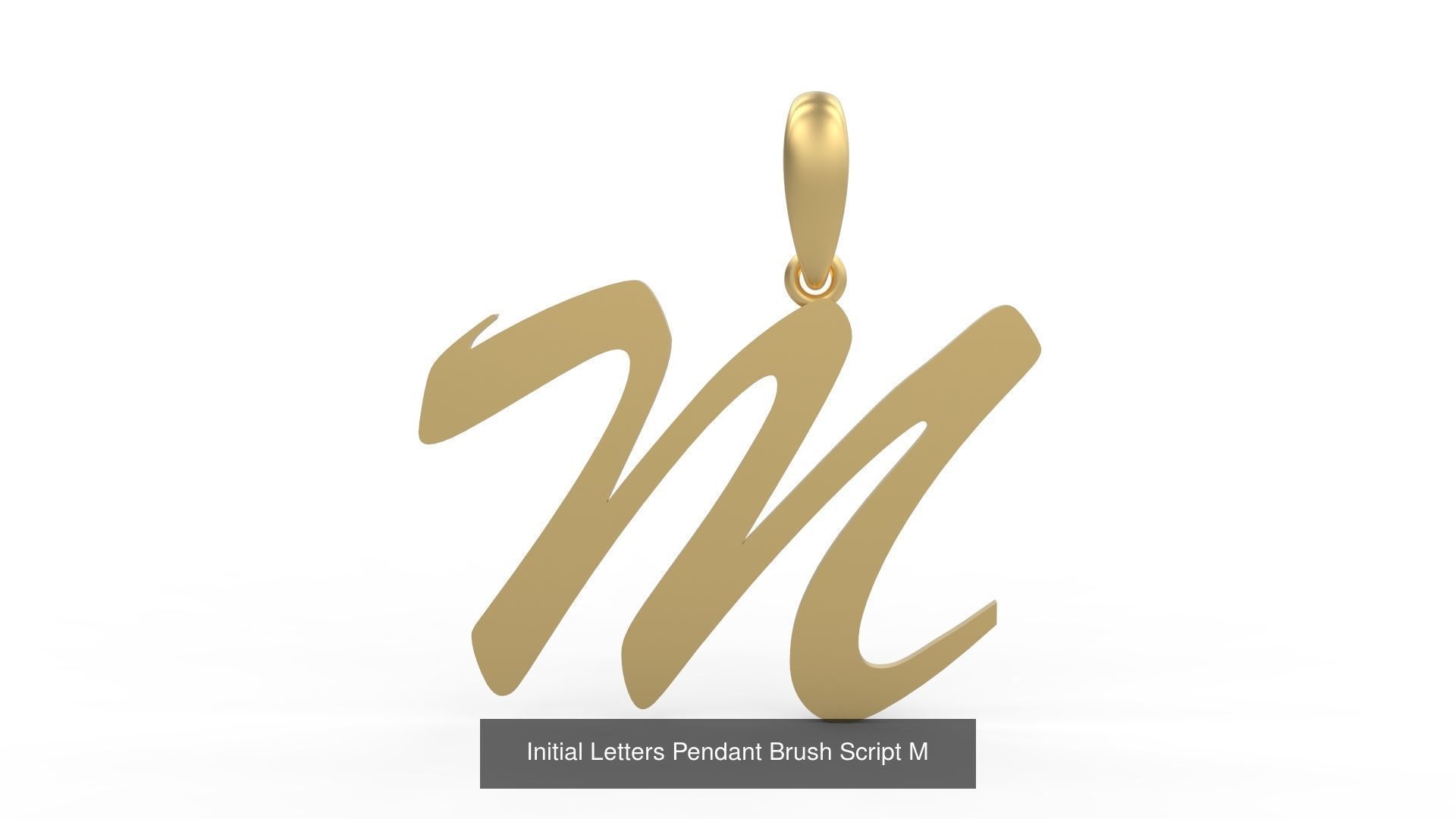 Initial Letters Pendant Alphabets Brush Script 3D Model Collection_15