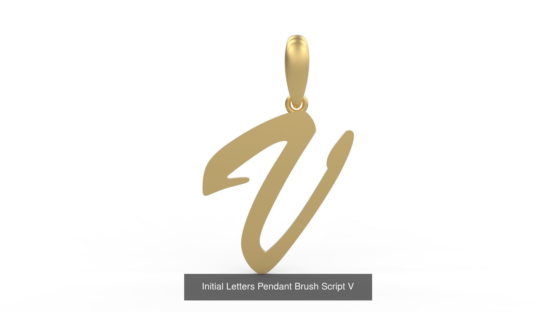 Initial Letters Pendant Alphabets Brush Script 3D Model Collection_24