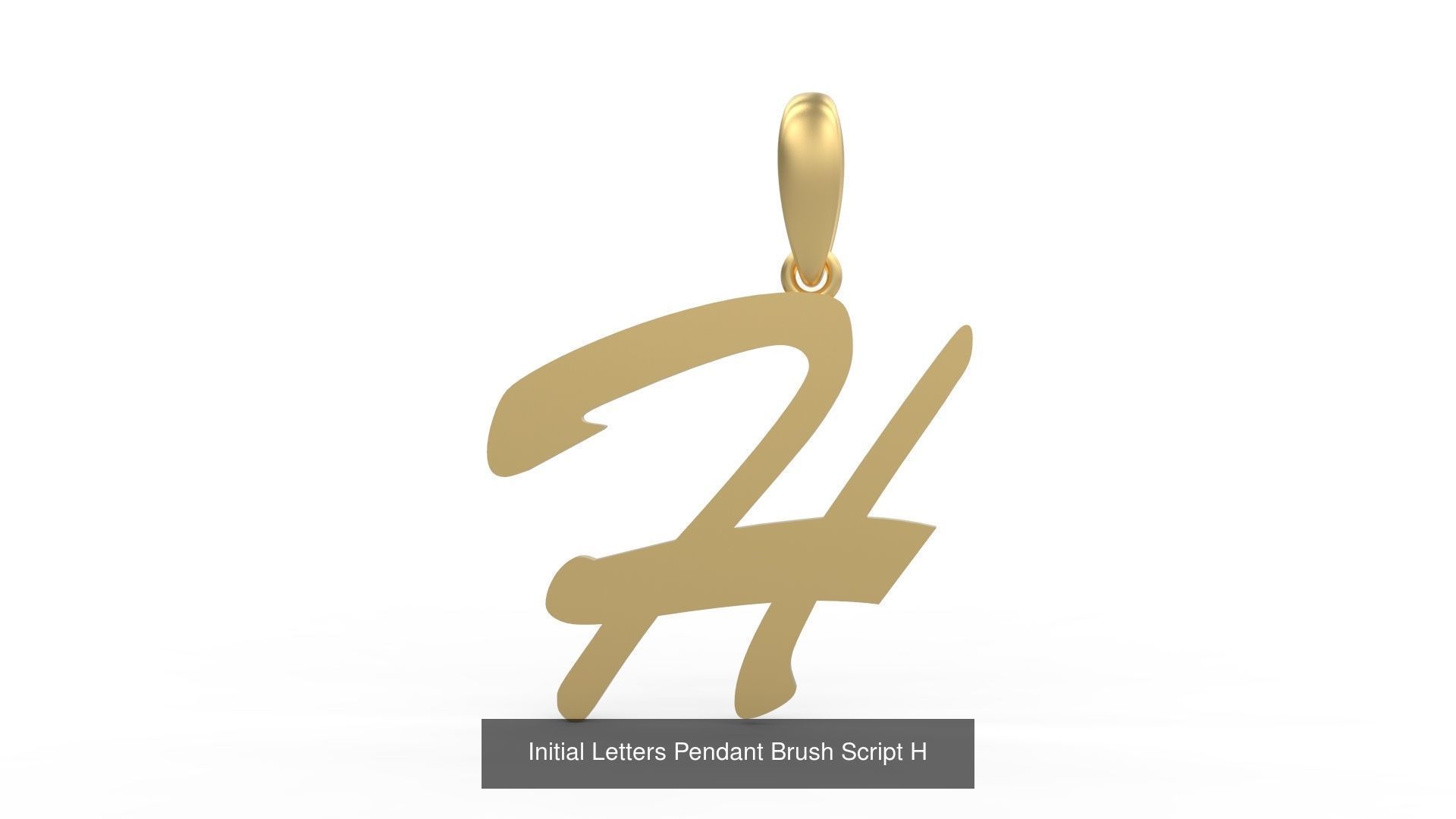 Initial Letters Pendant Alphabets Brush Script 3D Model Collection_10