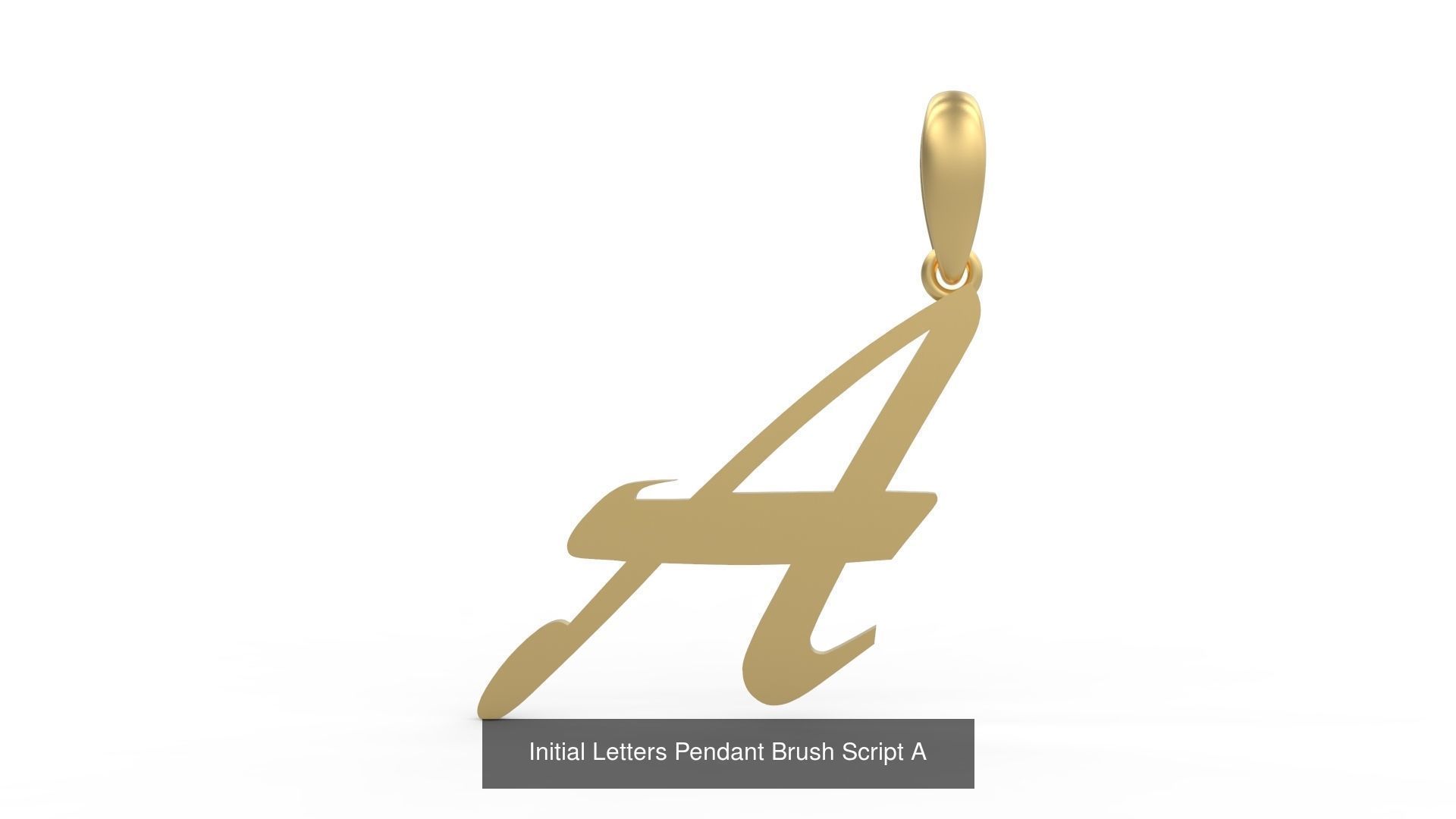 Initial Letters Pendant Alphabets Brush Script 3D Model Collection_3