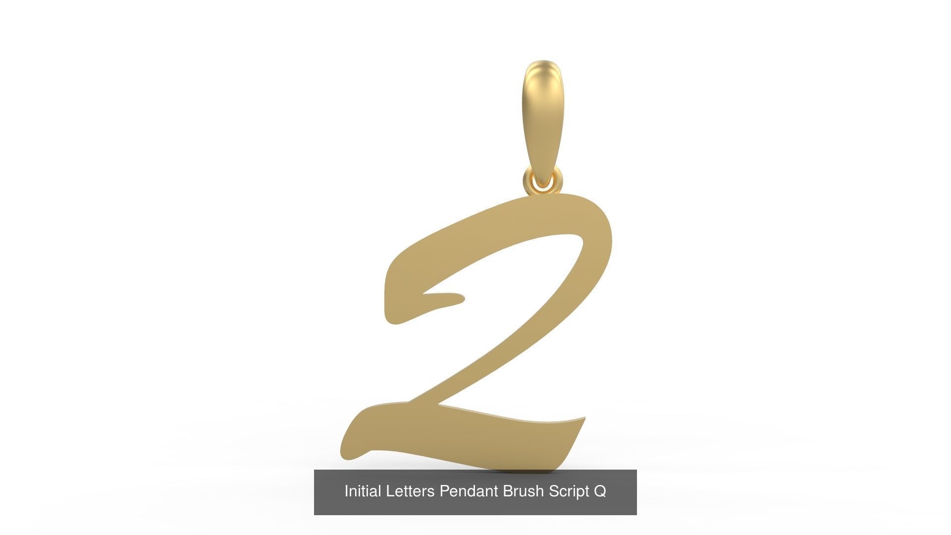 Initial Letters Pendant Alphabets Brush Script 3D Model Collection_19