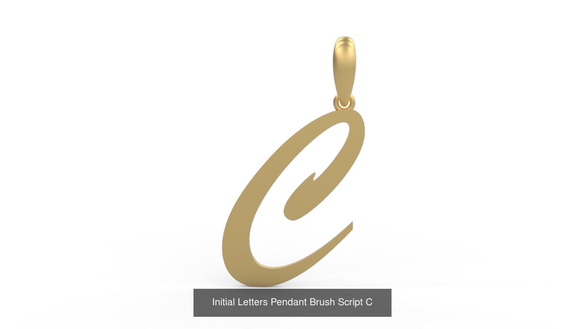 Initial Letters Pendant Alphabets Brush Script 3D Model Collection_5