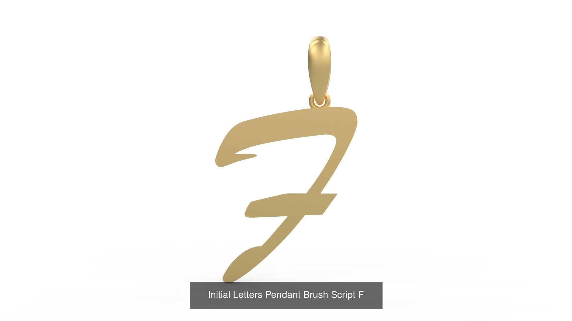 Initial Letters Pendant Alphabets Brush Script 3D Model Collection_8