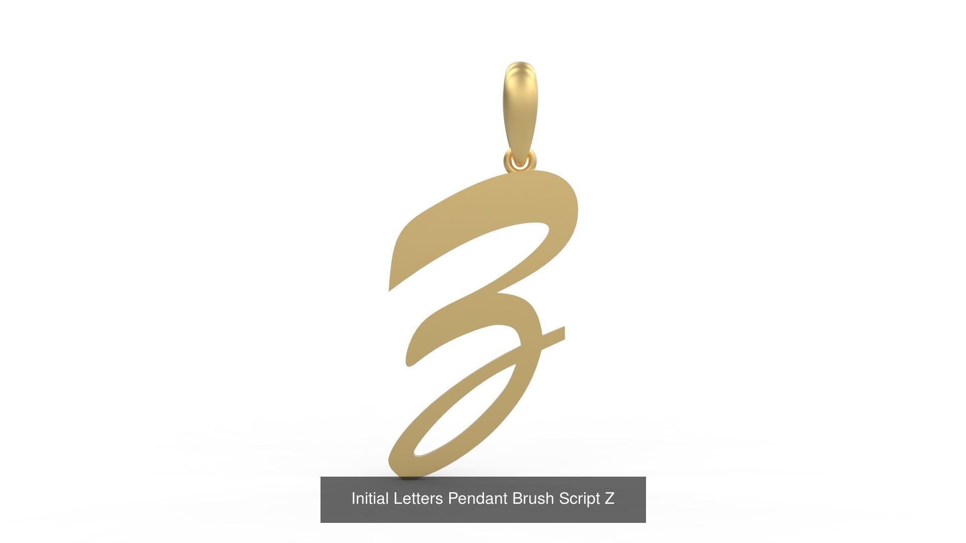 Initial Letters Pendant Alphabets Brush Script 3D Model Collection_28