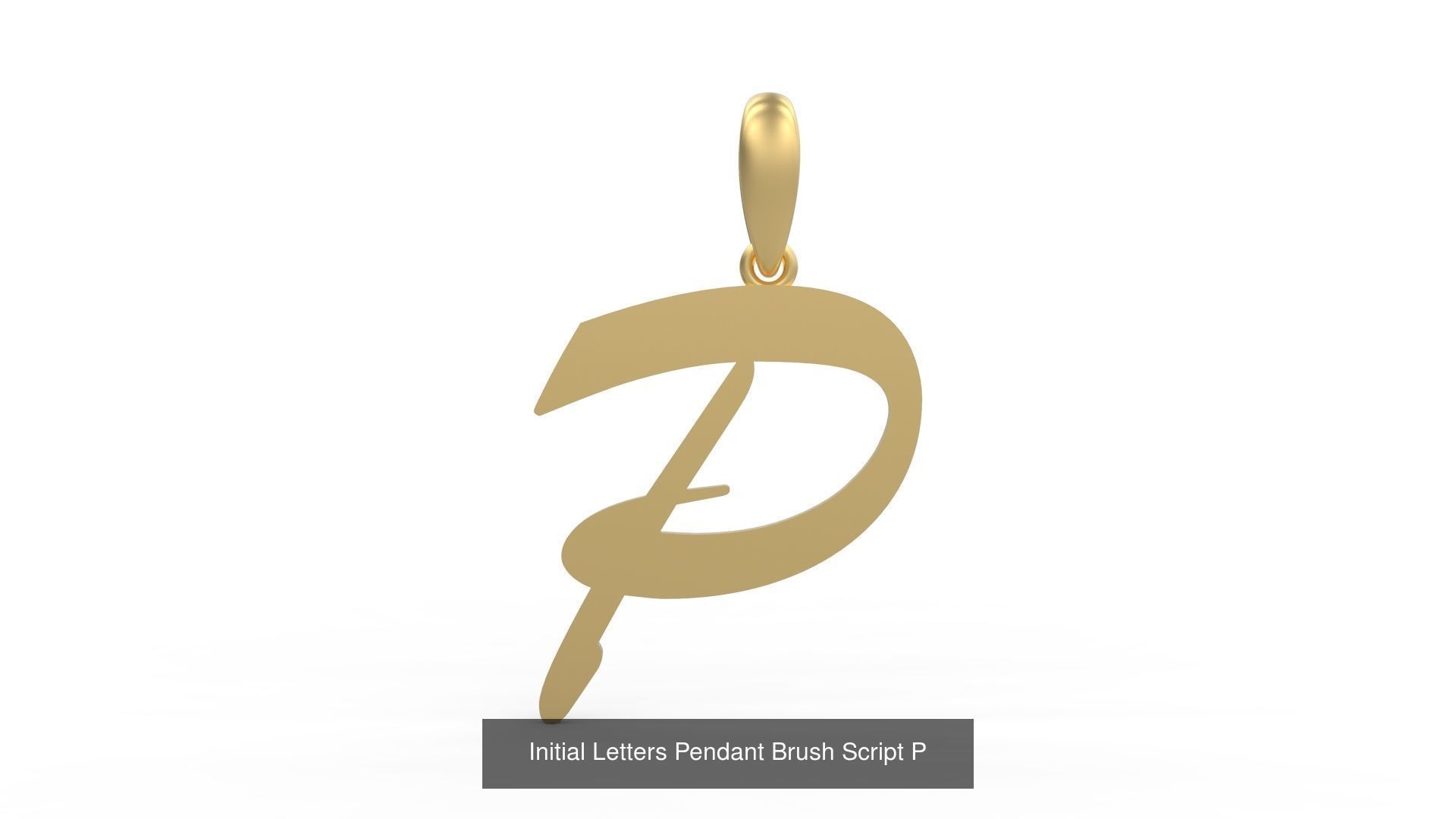 Initial Letters Pendant Alphabets Brush Script 3D Model Collection_18