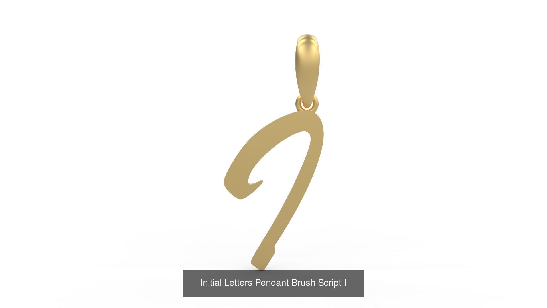 Initial Letters Pendant Alphabets Brush Script 3D Model Collection_11