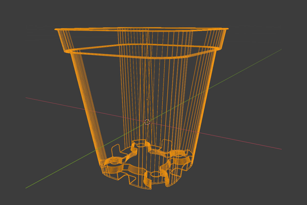 Flower pot model Low-poly 3D model_27