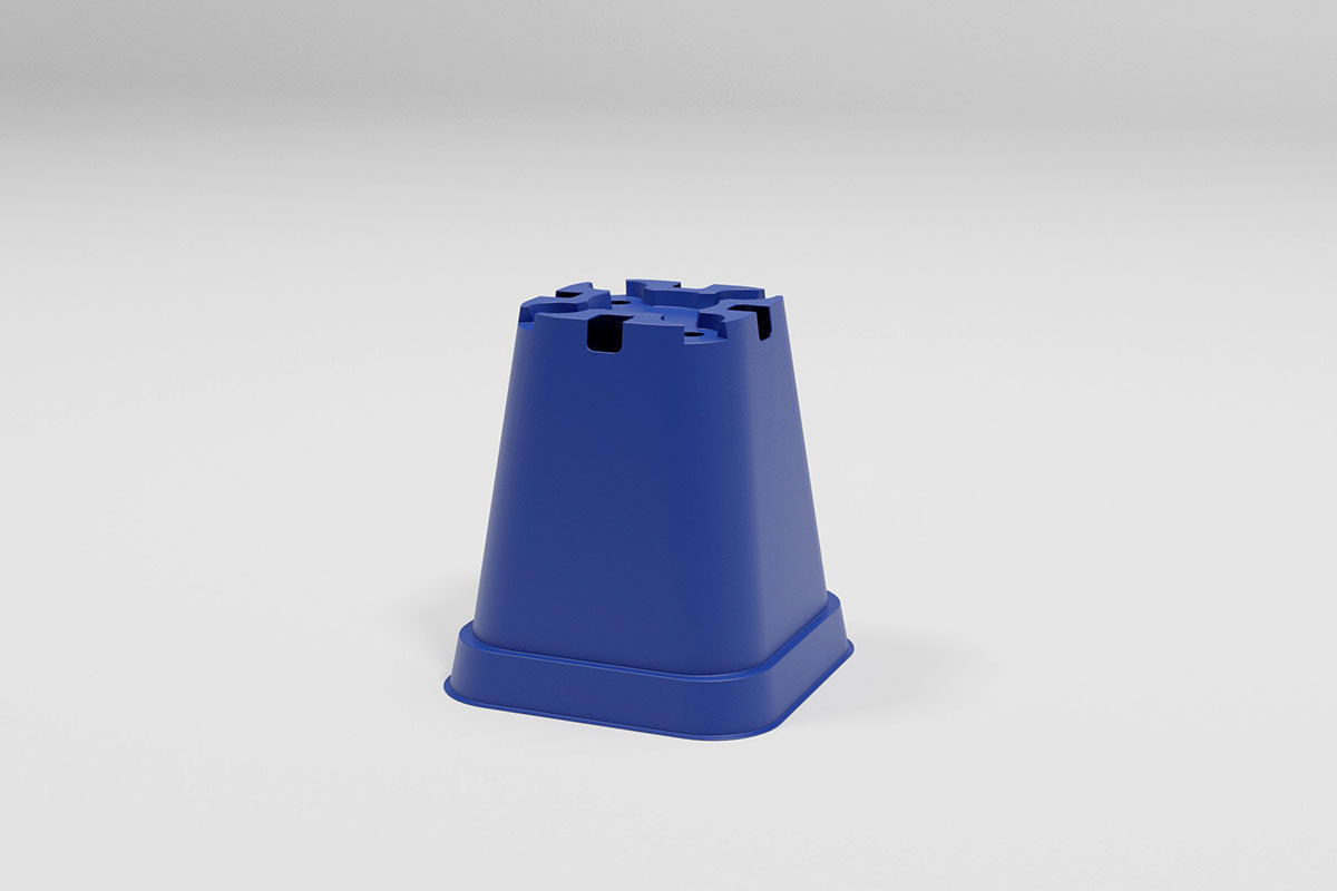 Flower pot model Low-poly 3D model_10