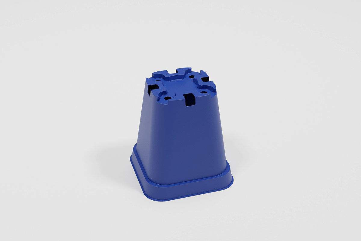 Flower pot model Low-poly 3D model_14