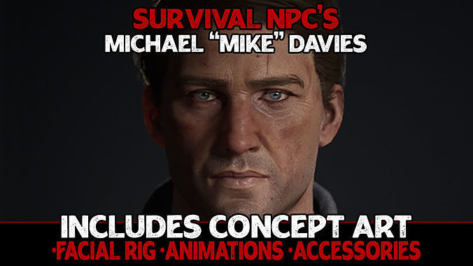 Survival NPC - Michael  Davies Low-poly 3D model
