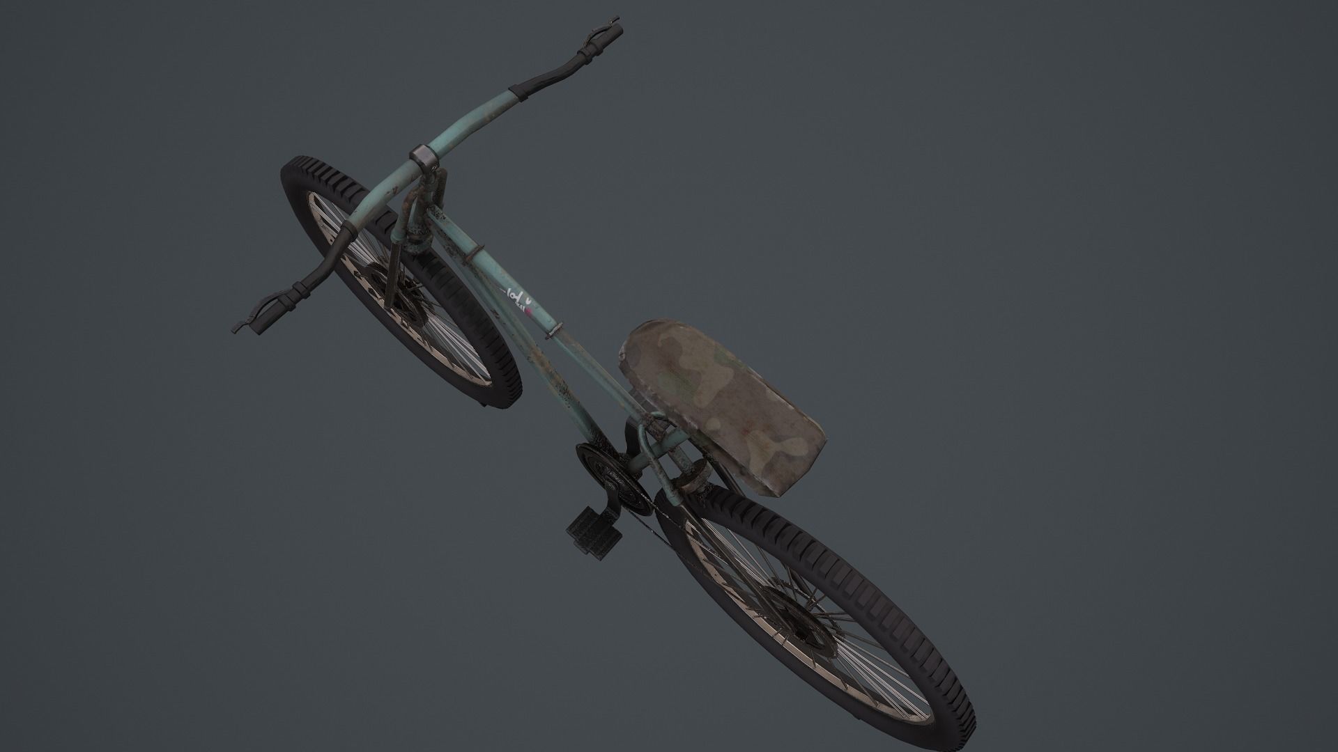 Retro Bicycle  Low-poly 3D model_9