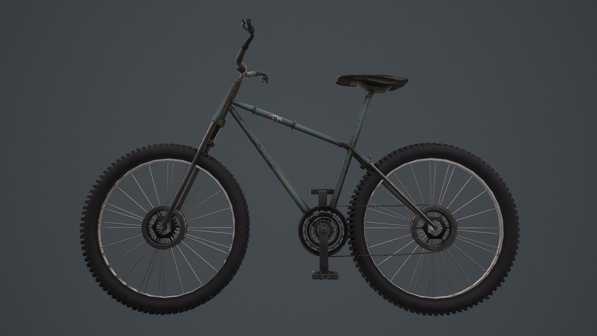 Retro Bicycle  Low-poly 3D model_10