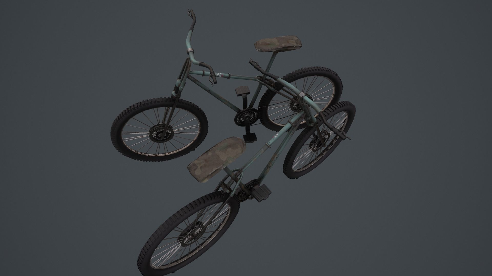Retro Bicycle  Low-poly 3D model_16