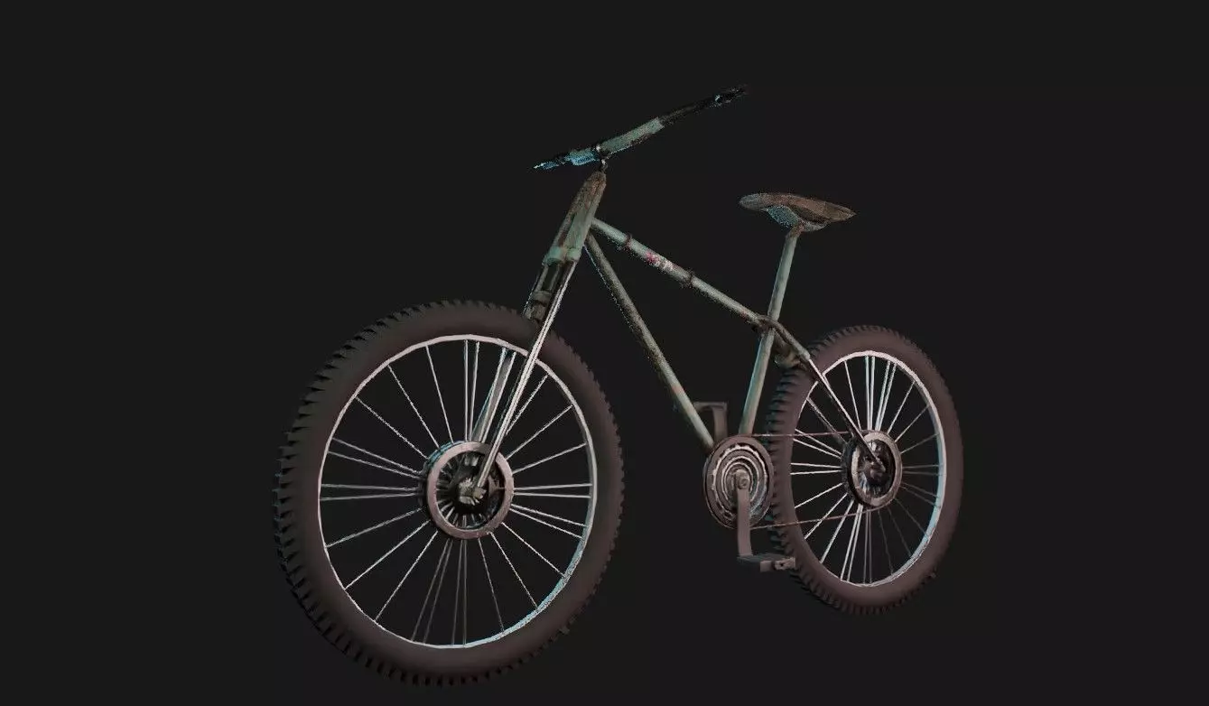 Retro Bicycle  Low-poly 3D model_0