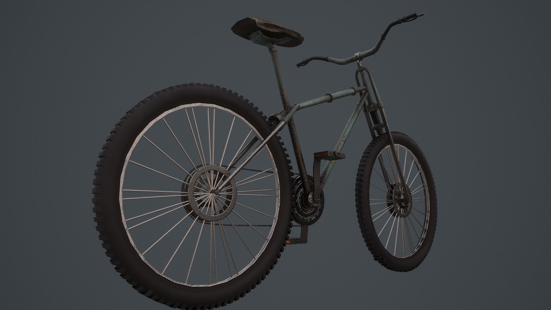 Retro Bicycle  Low-poly 3D model_6