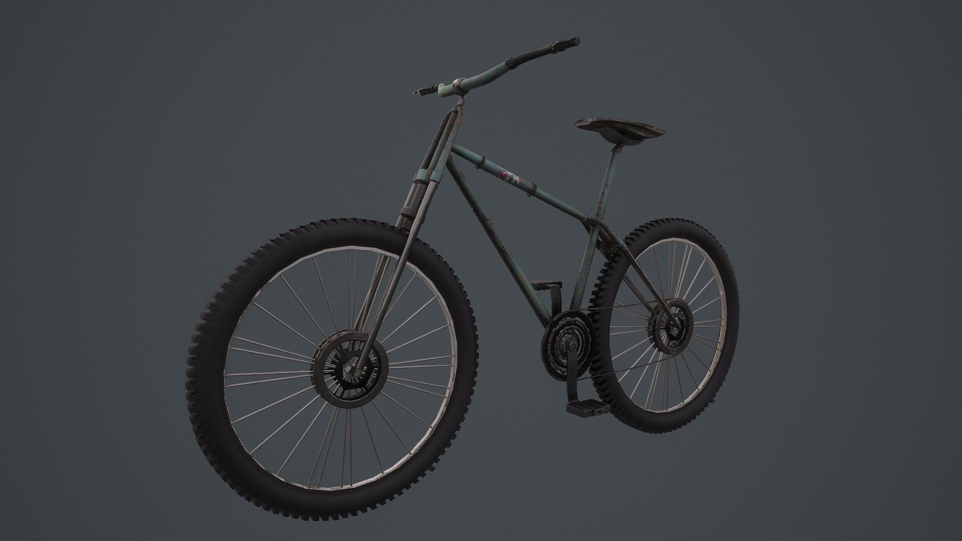 Retro Bicycle  Low-poly 3D model_3