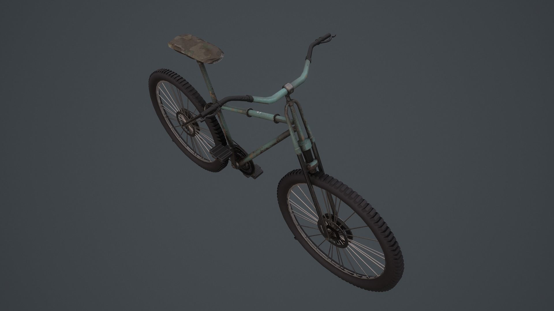 Retro Bicycle  Low-poly 3D model_5